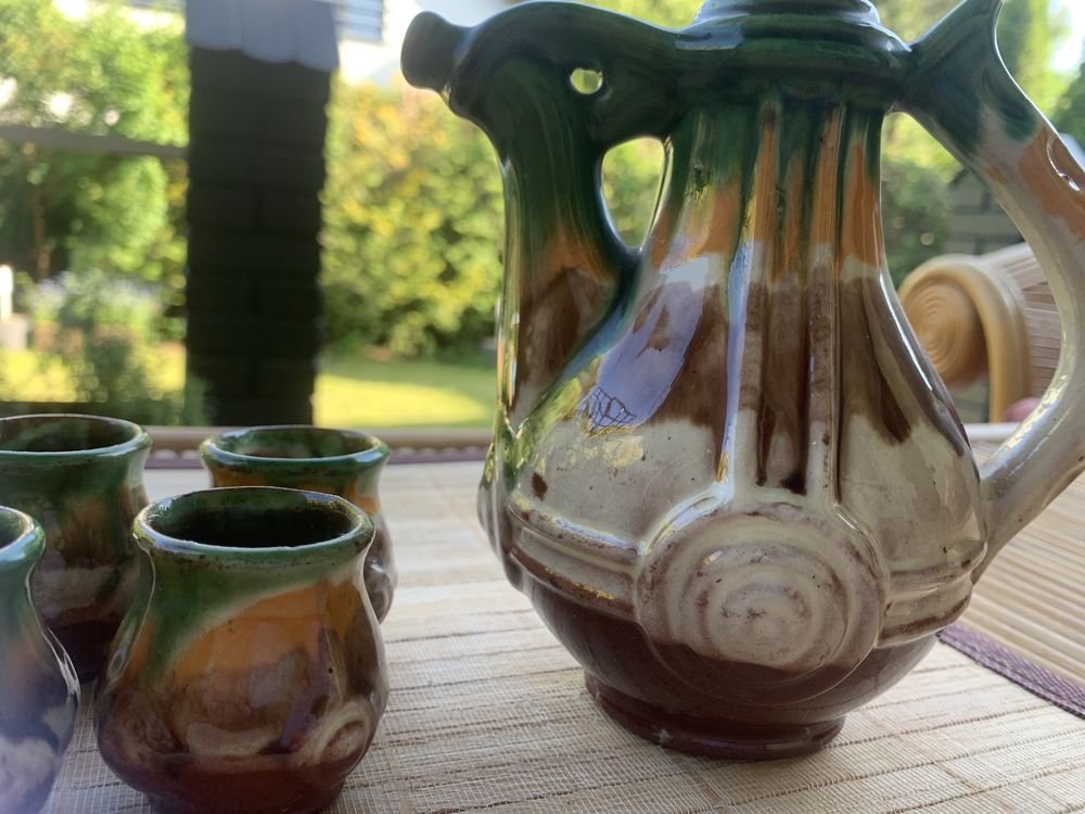Komplet do picia ziołowych nalewek ceramika