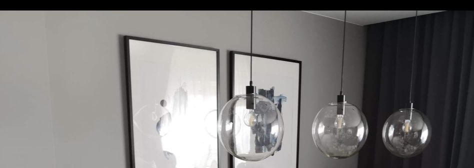 Lampy wiszące szklane kule - 3 szt