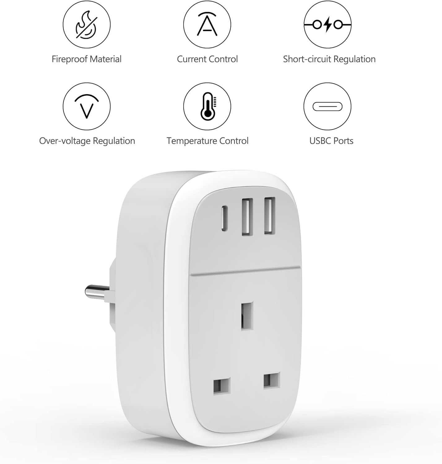 Adapter Wtyczki Europejskiej 32 W Port USB-C 20 W Dwa Porty USB