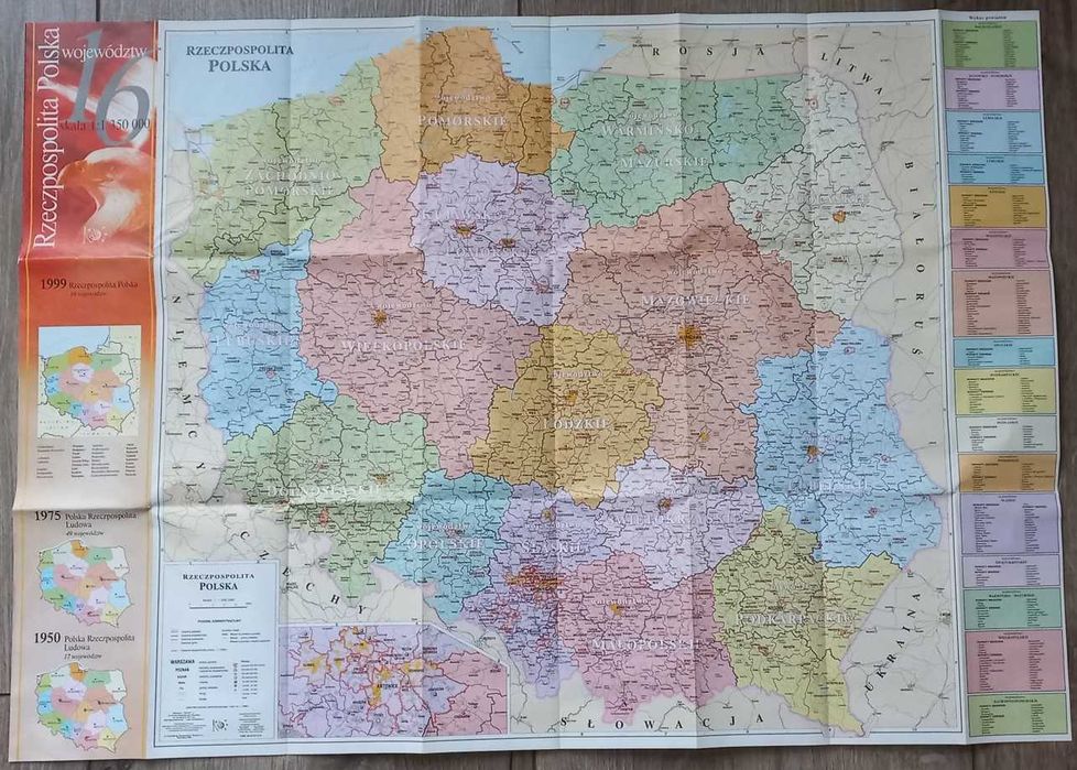 Mapa Rzeczpospolita Polska 1999 rok 16 województw wyd. Demart
