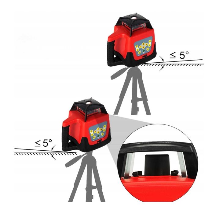 Precyzyjny Niwelator Laserowy Obrotowy LASER ZESTAW Odczyt MM WALIZKA