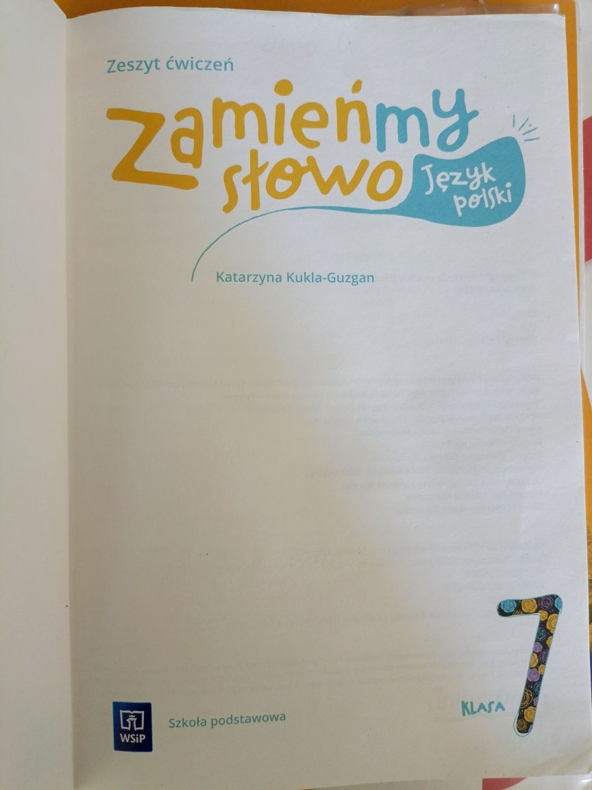 Zamieńmy słowo klasa 7 język polski zeszyt ćwiczeń, ćwiczeniówka