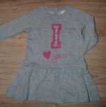 133-> sukienka dresowa z falbaną i love you C&A r.104 3-4Y