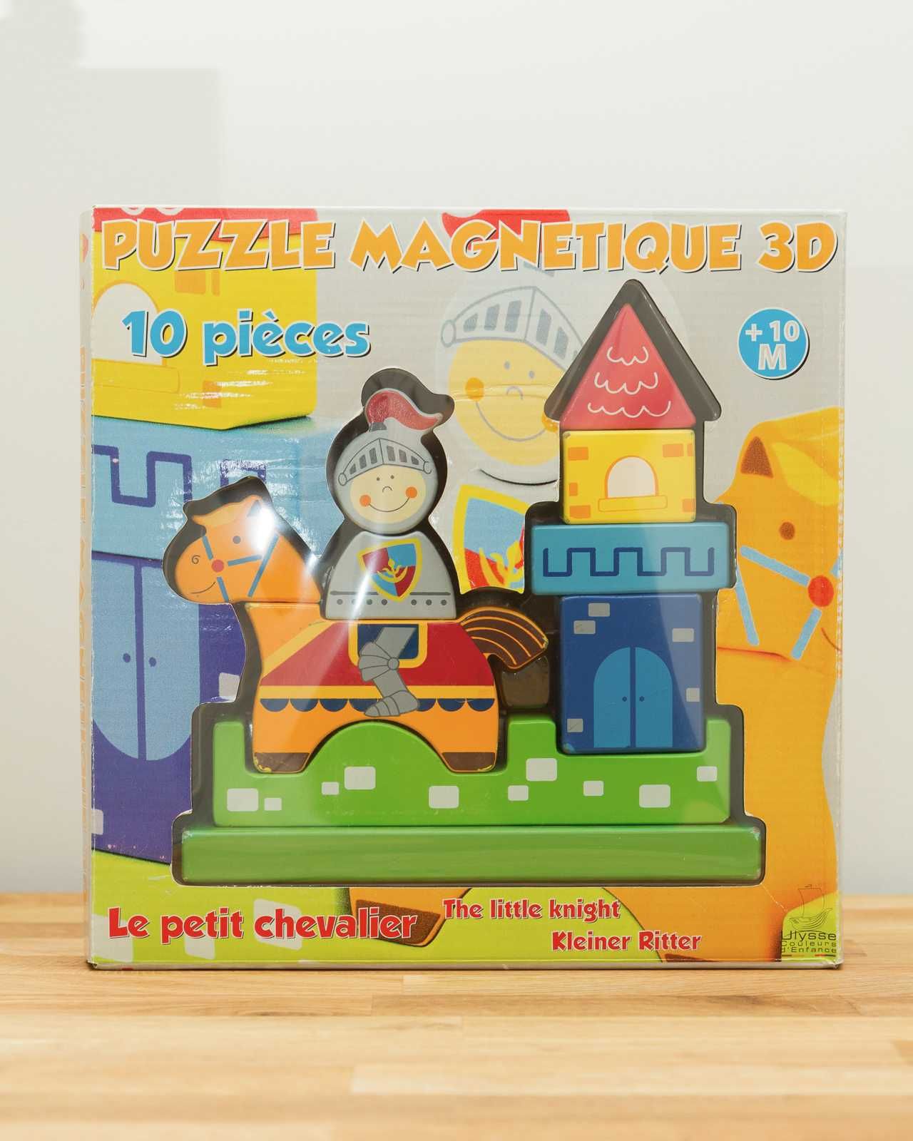 Drewniane puzzle magnetyczne 3D Montessori - Mały rycerz