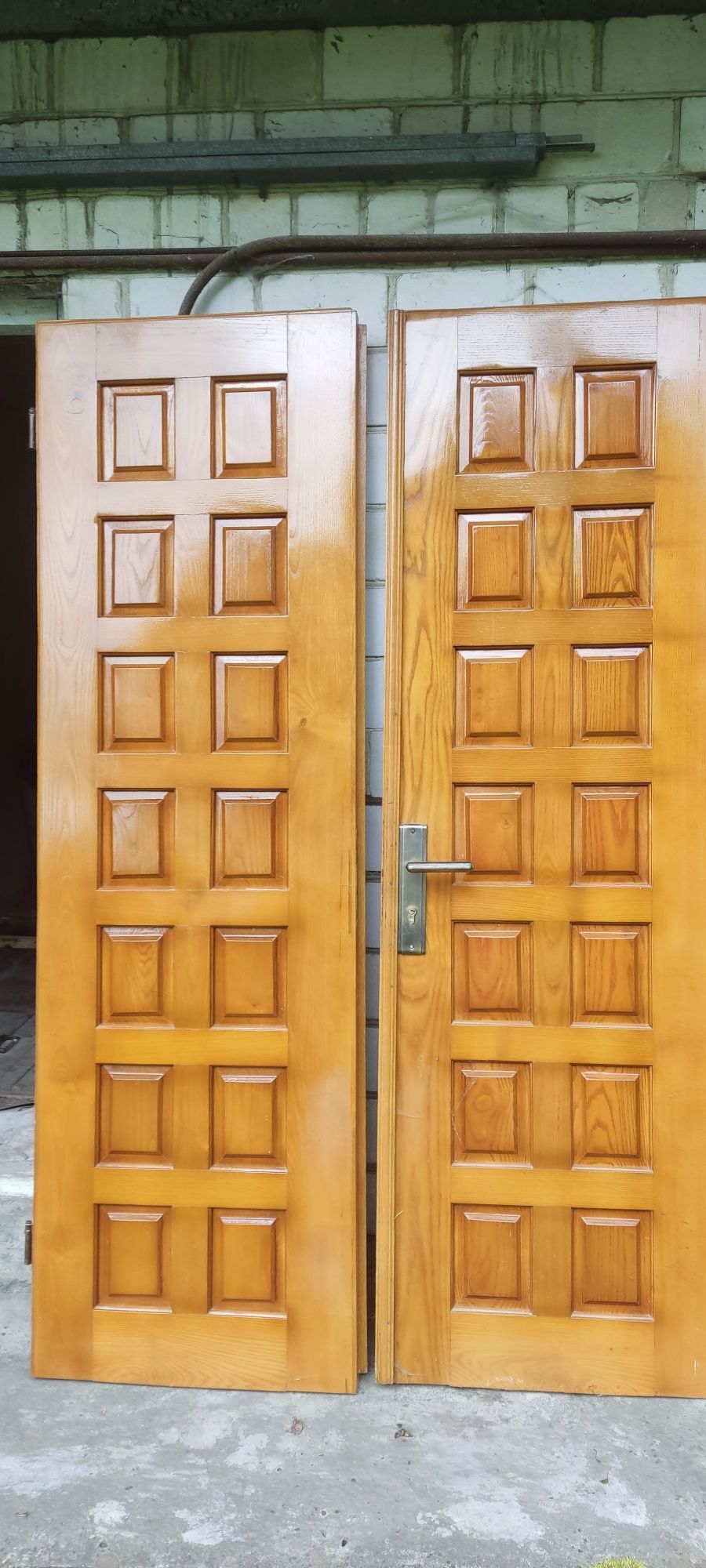 Двері дубові вхідні двойні