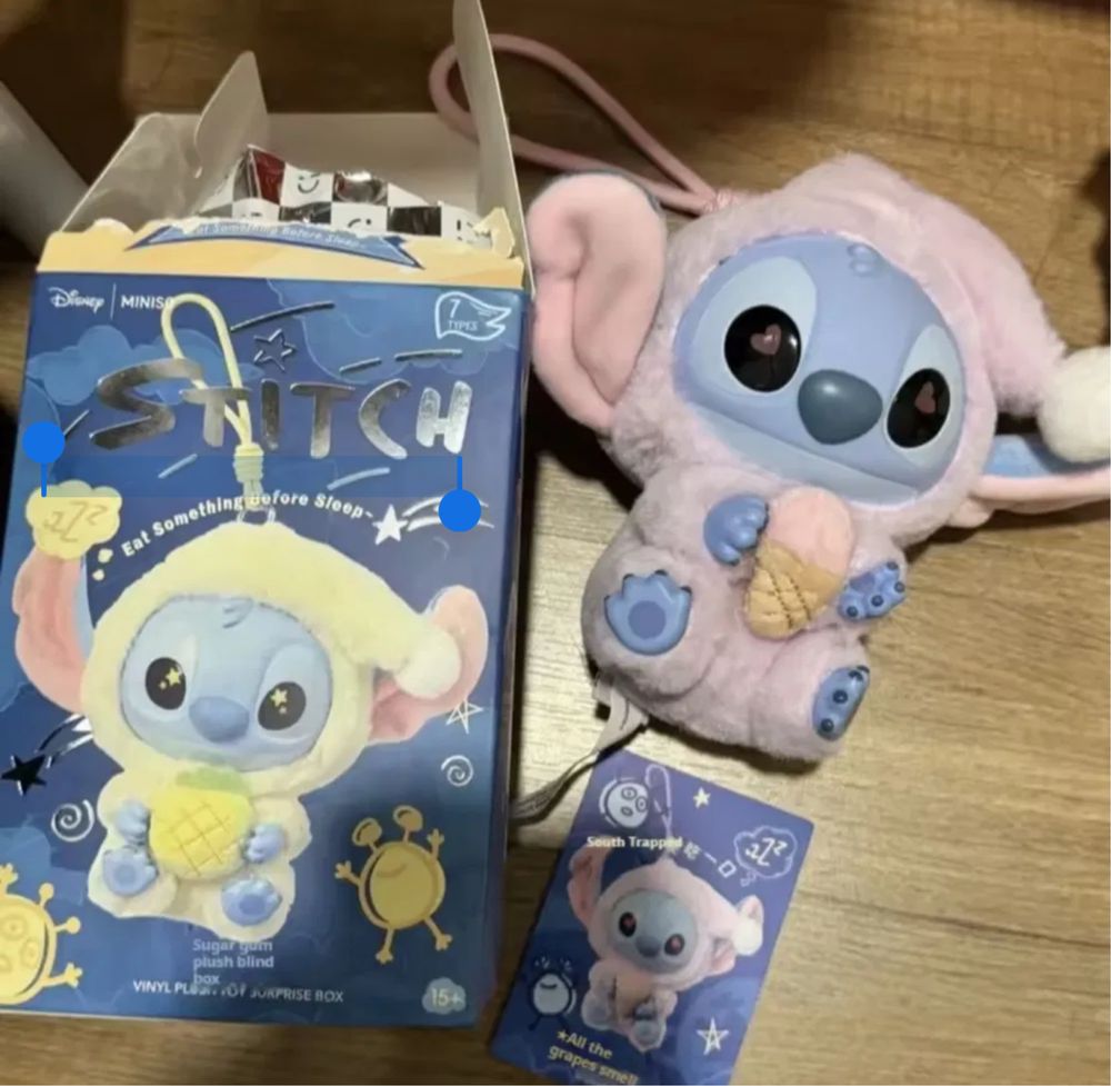Іграшка фігурка-брелок Стіч Stitch Лабубу 15см, колір - сюрприз