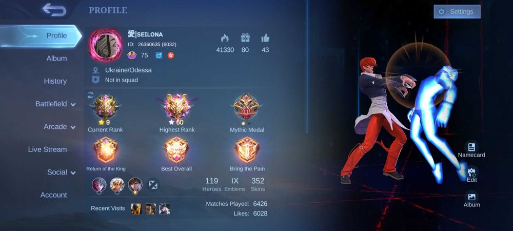 Аккаунт Mobile Legends