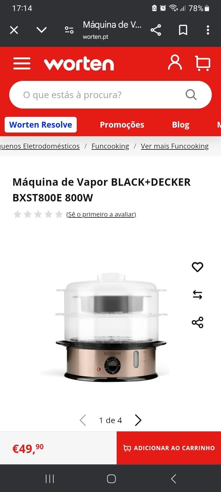 Máquina de cozer a vapor Black Decker