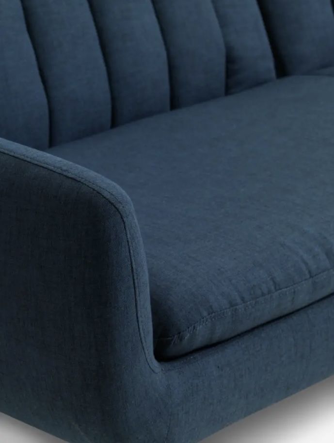 Sofá-cama tecido azul escuro