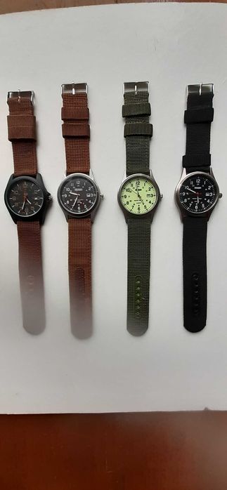 Relógio pulso tipo field, pulseira em nylon