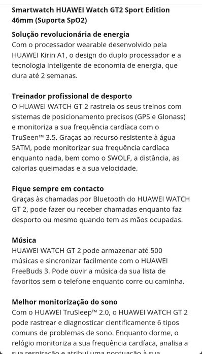 Smartwatch HUAWEI Watch GT2