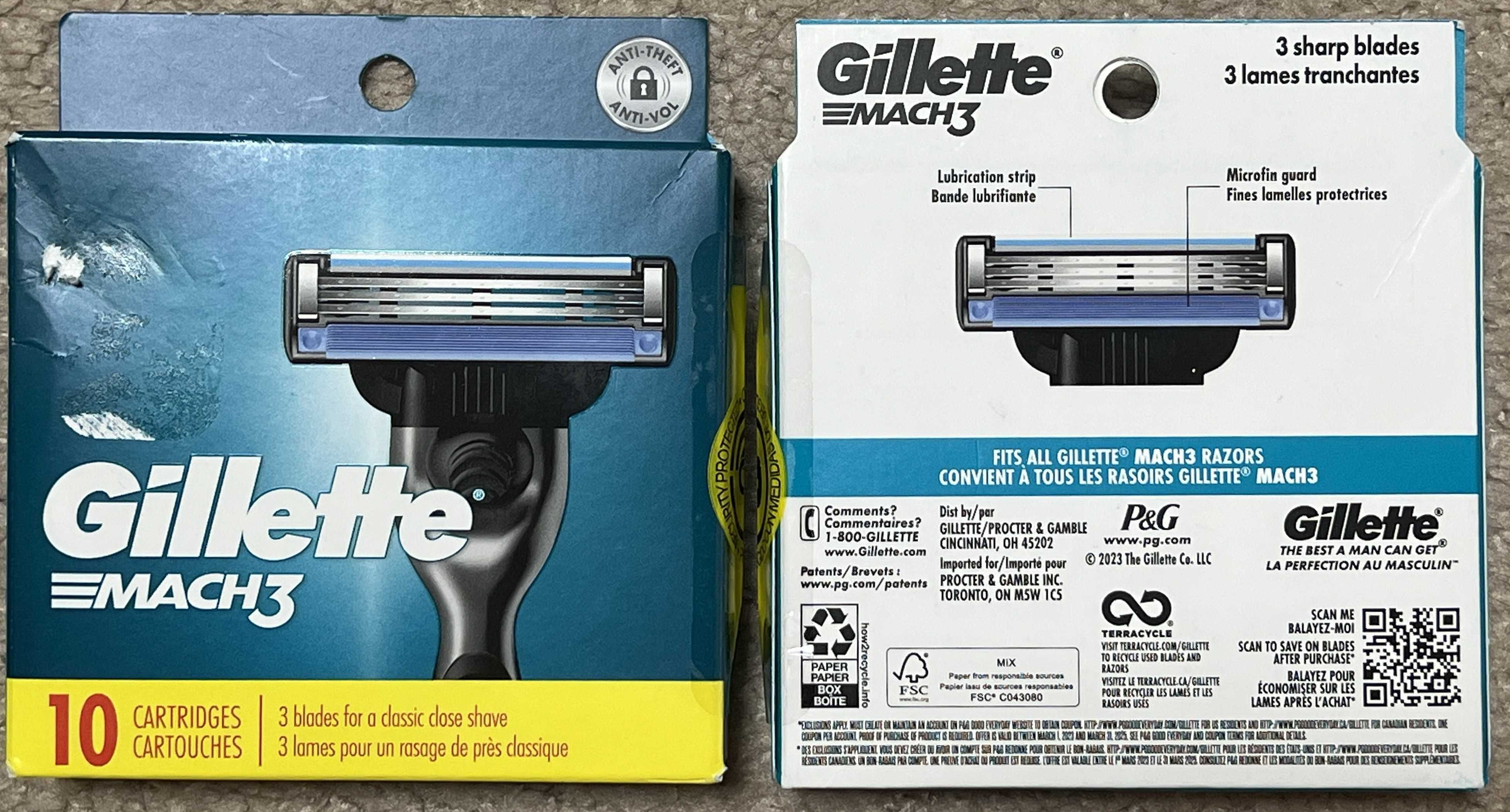 Лезвия оригинал из США Gillette Mach3 8шт картриджи
