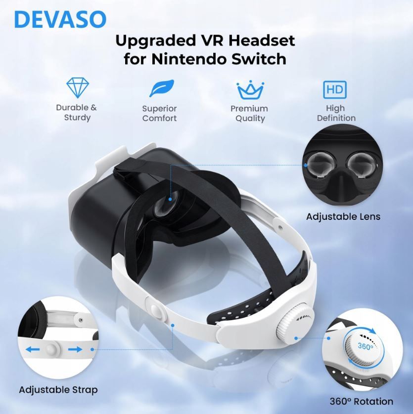Zestaw VR DO SWITCH  Okukary OLED VR Regulowany pasek na głowe GOGLE