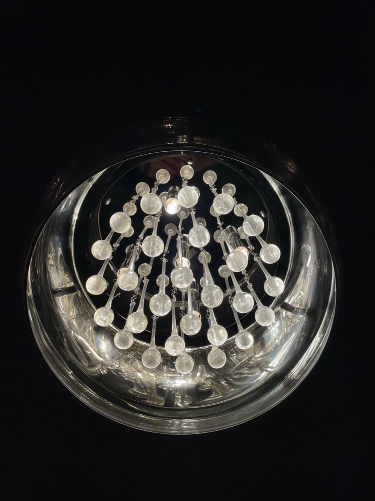Lampa wisząca / żyrandol glamour (duża) z sopelkami/kryształkami