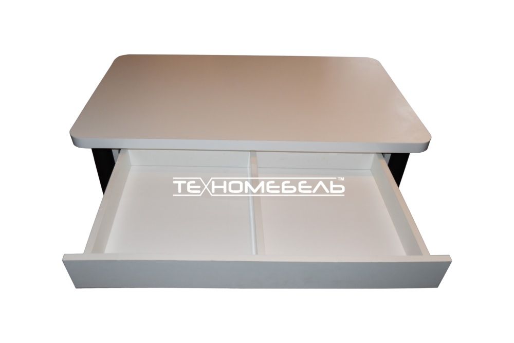 Кухонный стол с выдвижным ящиком белого цвета