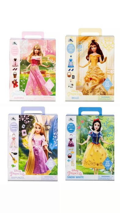 Колекційна лялька Disney принцеса: Бель, Аврора, Рапунцель, Білосніжка