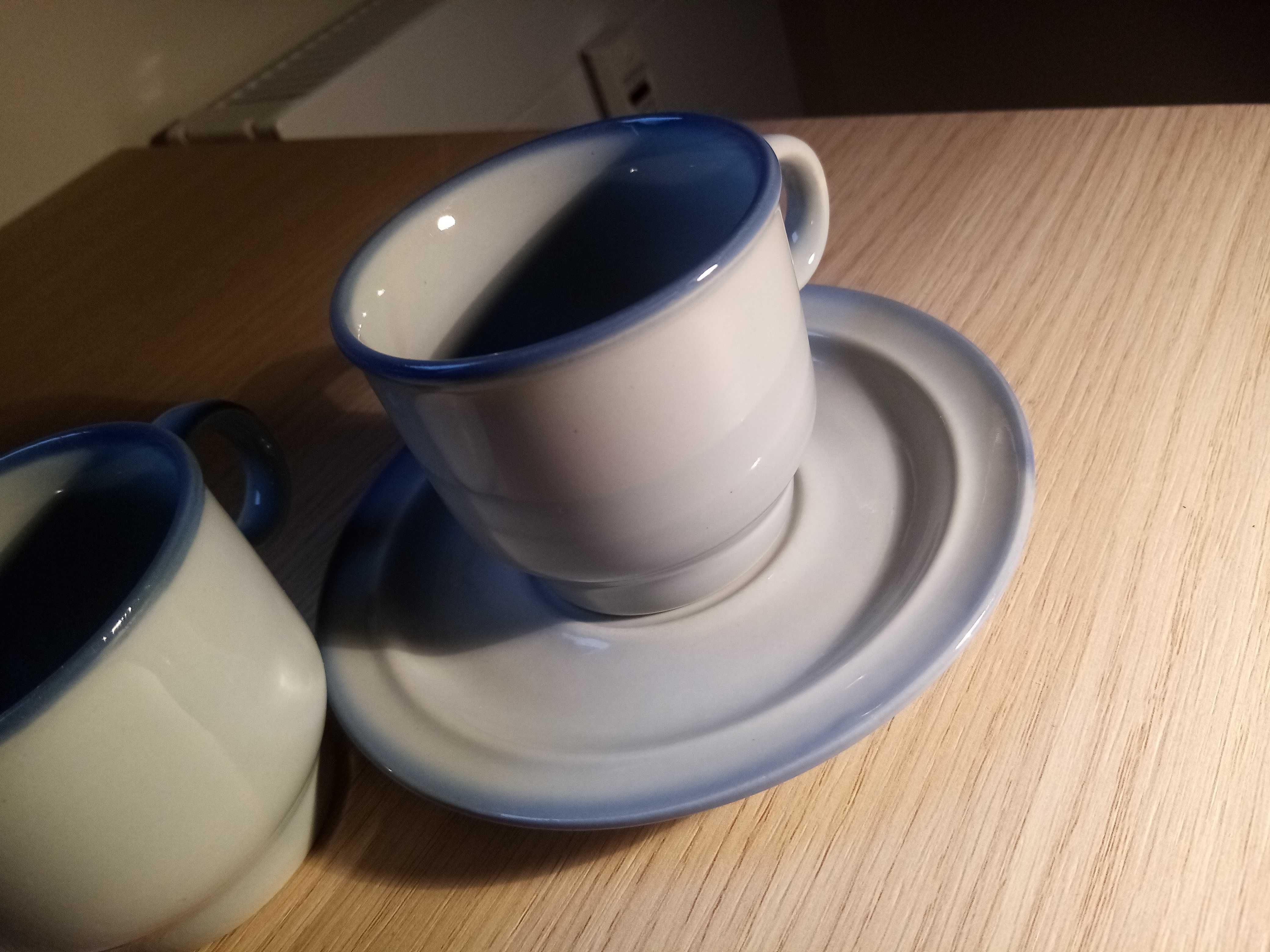 porcelit Tułowice blado niebieski unikat, zestaw komplet