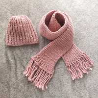 NOWA czapka, szalik, b. ciepłe, przyjemne w dotyku, robione na drutach