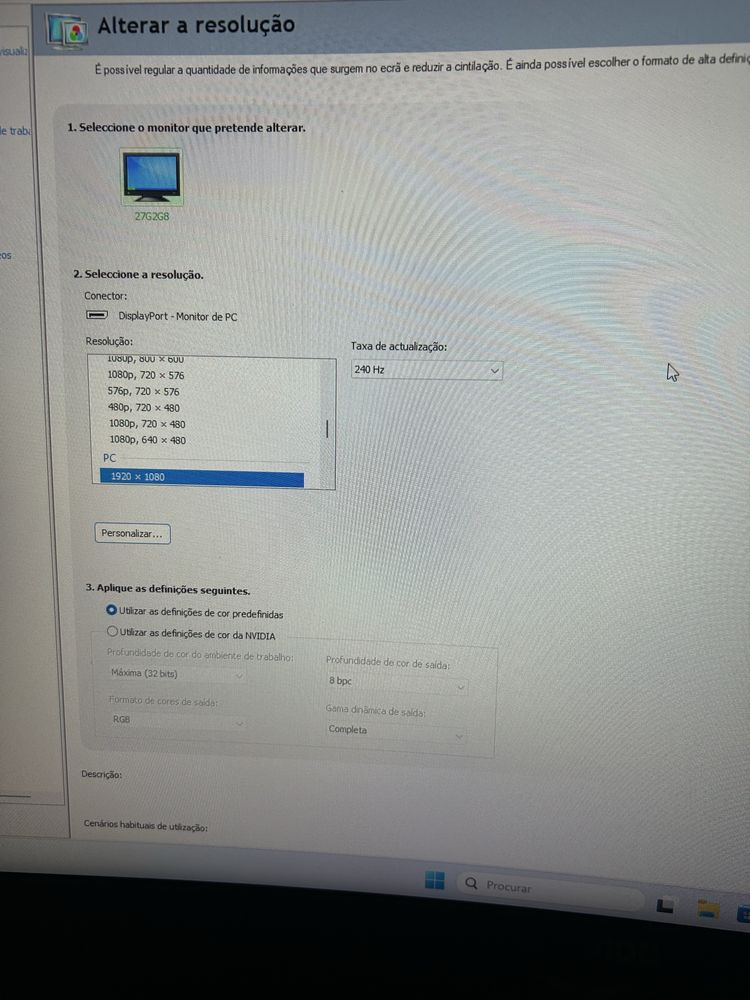 Monitor AOC 240hz Curvo