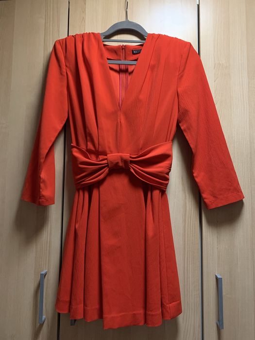 Kombinezon sukienka czerwona wesele chrzciny koktajlowa damska s