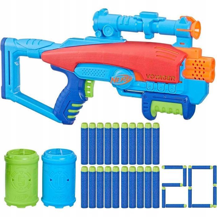 pistolet nerf elite junior voyager taget set zestaw z celami f6361