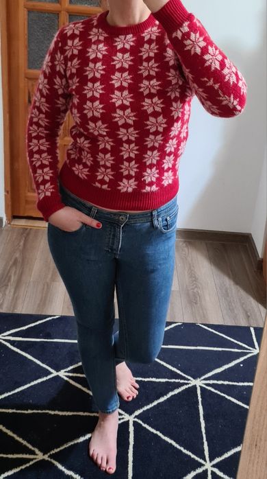 Przecudny sweter sweterek z wełną lambswool wool