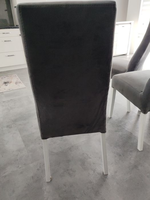 4 krzesła do jadalni tapicerowane szare