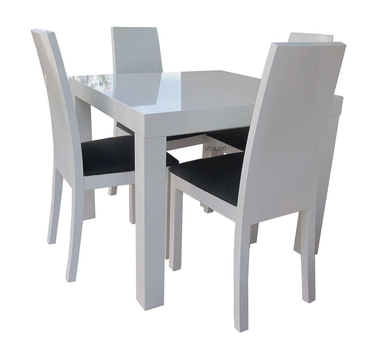 Kwadratowy stół biały matowy 80x80+ 2x50 do 180 rozkładany wymiary