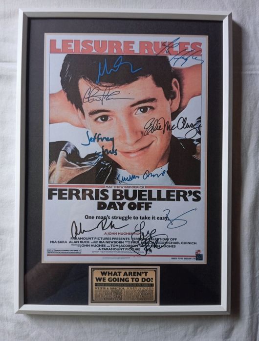 Moldura Filme Ferris Bueller's Day Off com Autógrafos (A4)