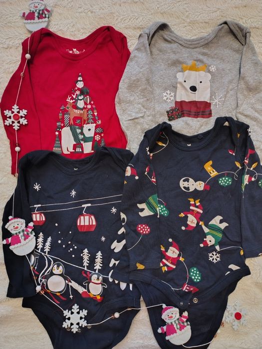 Zestaw, paka,komplet body,pajac 74/80 świąteczne