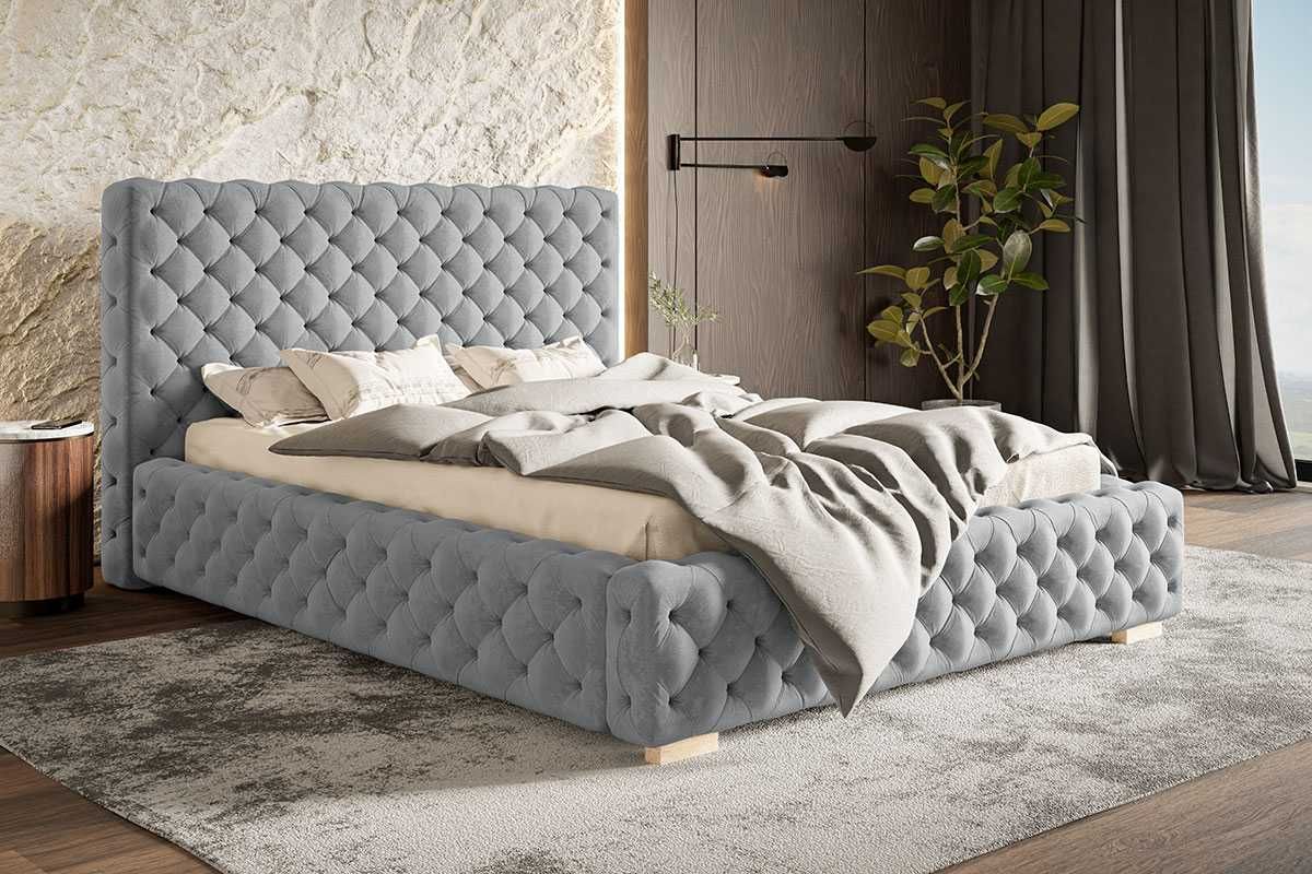 Łóżko glamour tapicerowane pikowane 120/140/160/180/200 Adonis