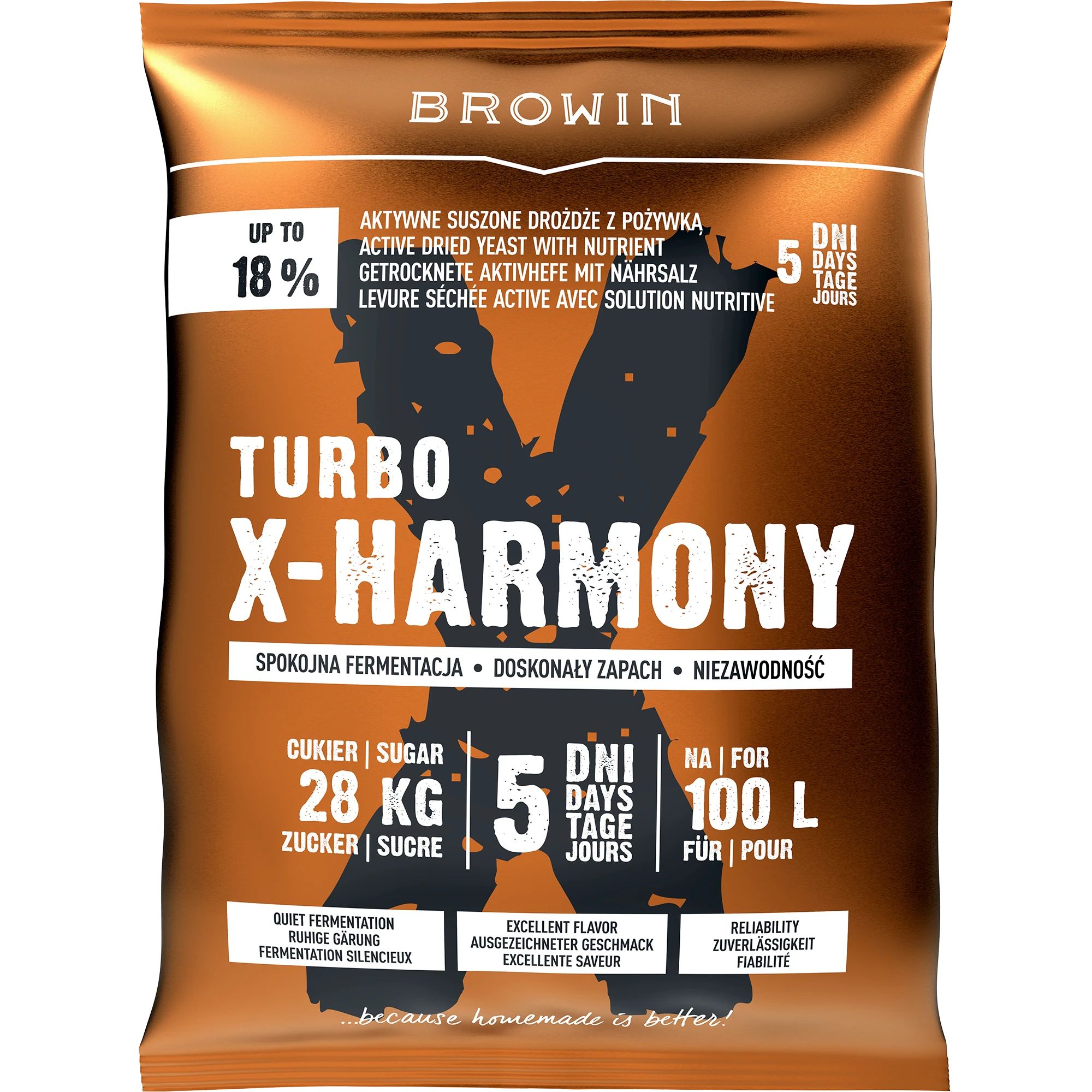 X-HARMONY drożdże gorzelnicze TURBO 18% na100L x 10szt