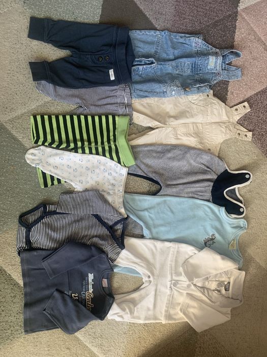 Ubranka chłopięce zestaw 11 sztuk r. 56