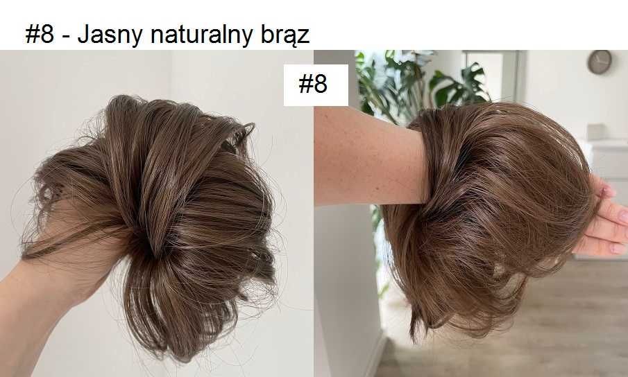 DOCZEPIANY KOK NA GUMCE doczepiane włosy Naturalny brąz treska dopinka