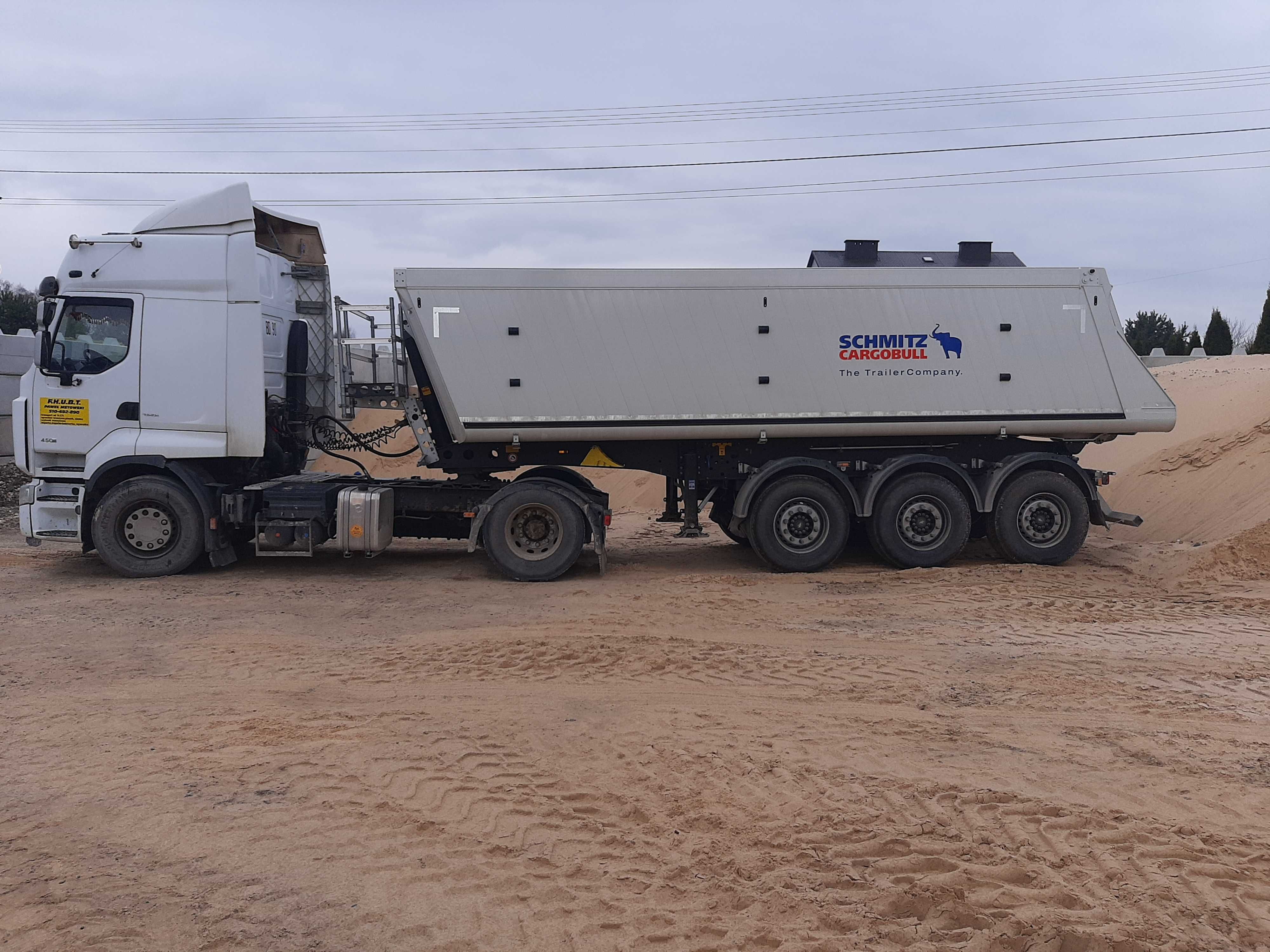 Usługi wywrotka transport materiałów sypkich, cztero ośki, patelnie,