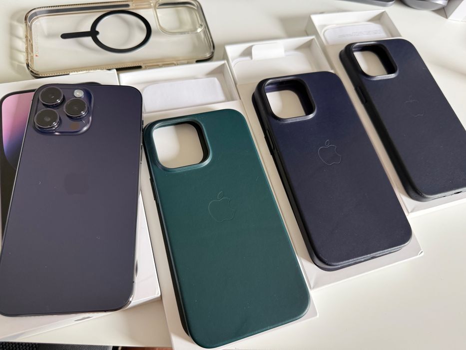 iPhone 14 Pro Max 256GB, stan bdb, komplet + 3x etui Apple Leather