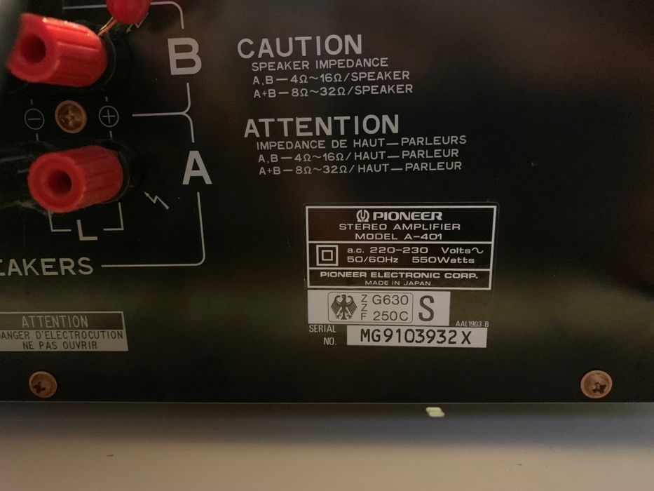 Wzmacniacz Pioneer A-401 po serwisie, stan BDB.