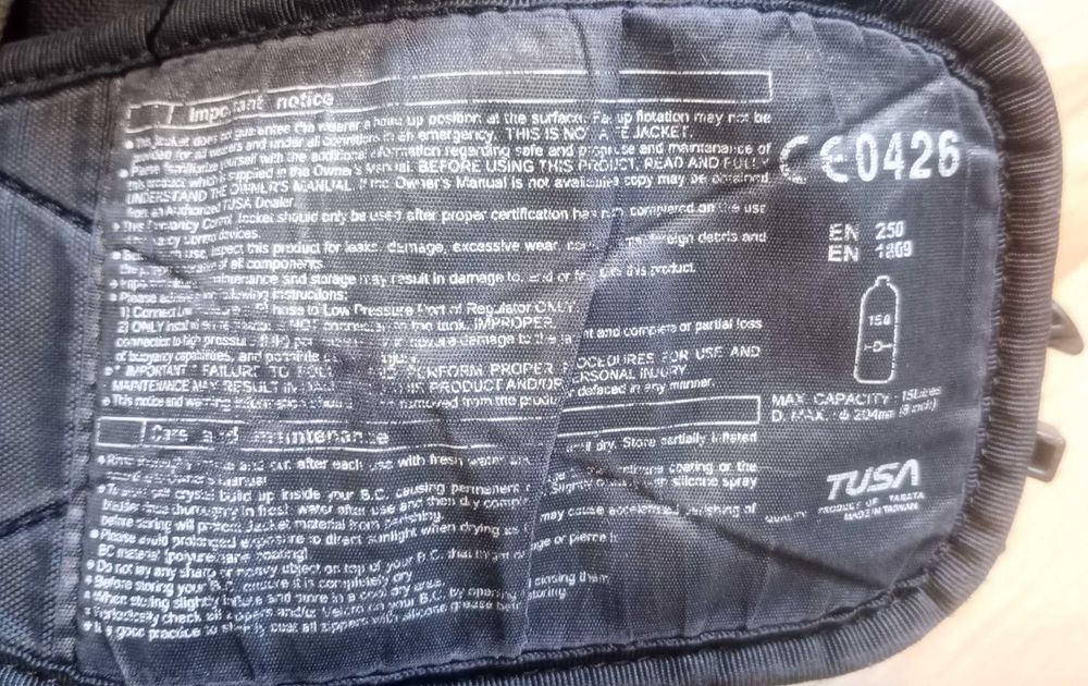 Jacket / KRW nurkowy Tusa Liberator Sigma - Rozmiar M