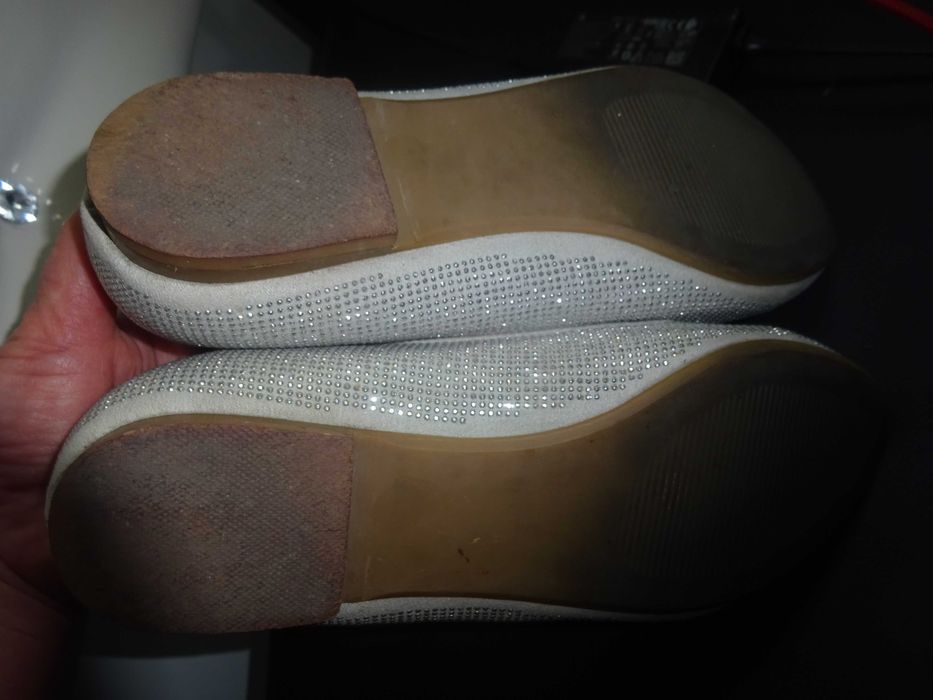 Next baleriny damskie buty 38 beżowo-srebrne