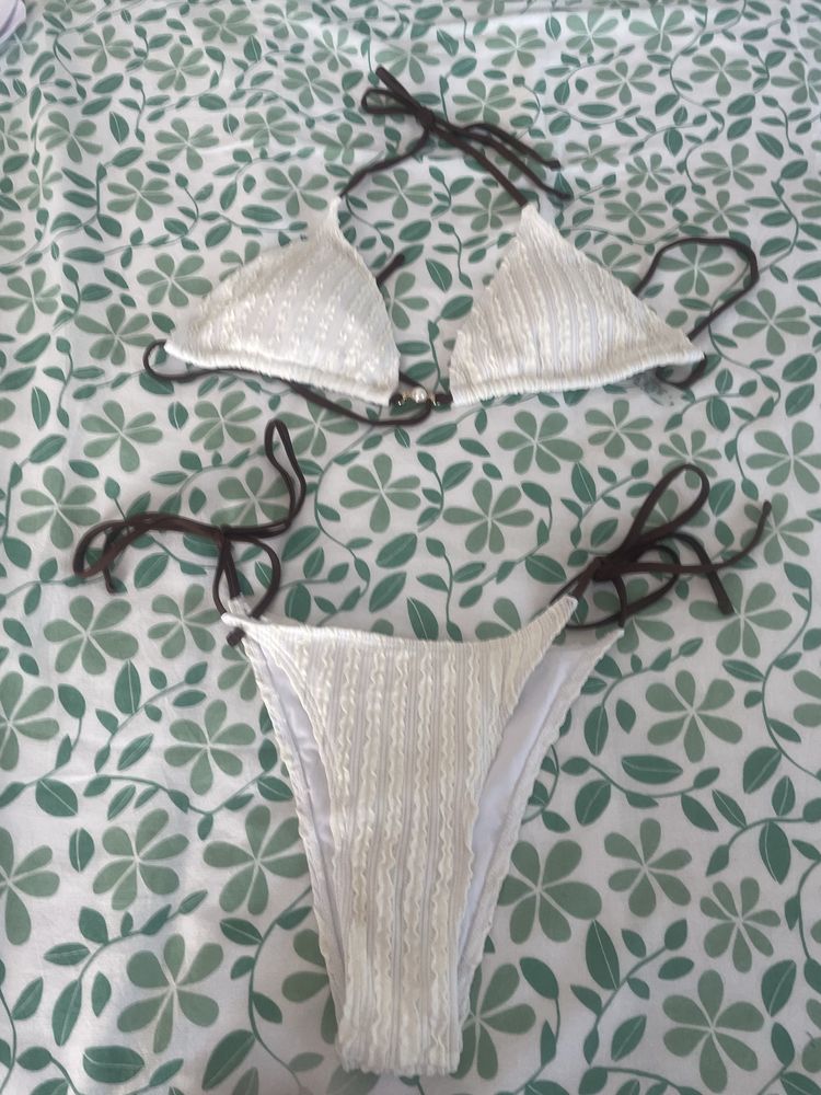 Bikini praia perola/castanho