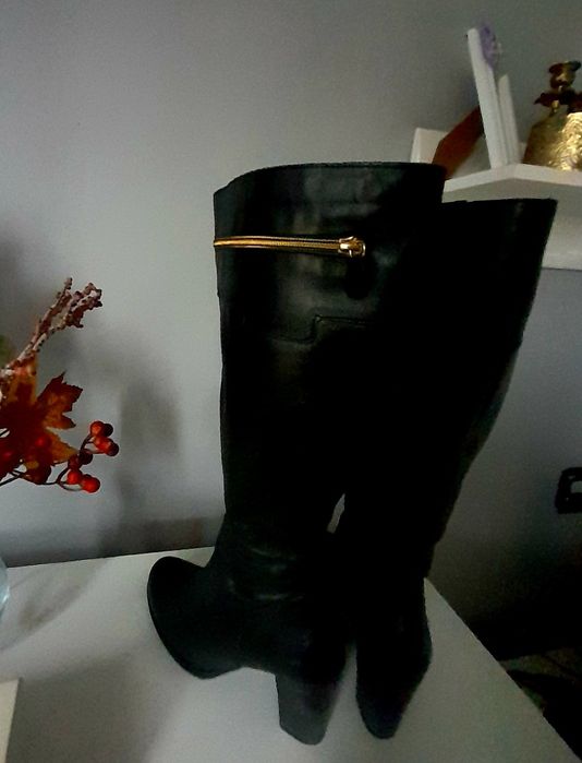 Kozaki ocieplane skórzane 39