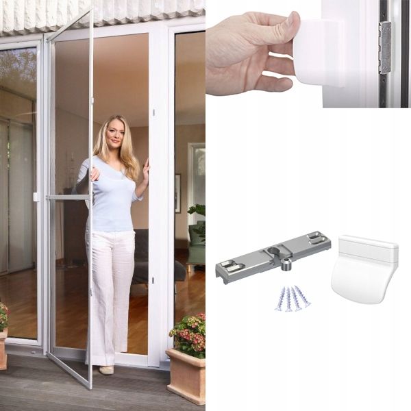 Zatrzask balkonowy uchwyt klamka do drzwi pochwyt palacza Srebrny