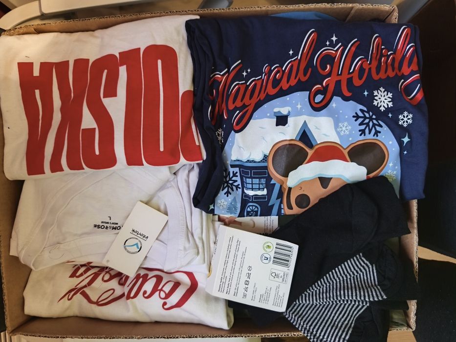 Karton mix ubrań dziecko, damskie, męskie biedronka i inne