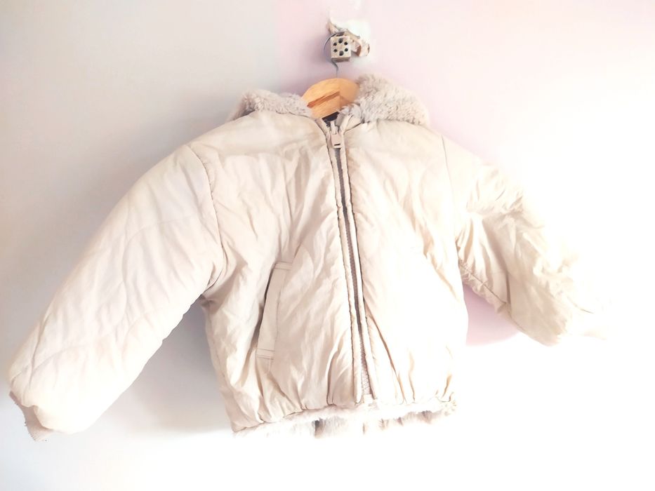 Śliczna pufferka, kurtka jesień/zima r. 92/98 beżowa