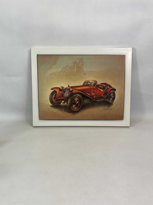Plakat w ramce drewnianej Alfa Romeo 1932