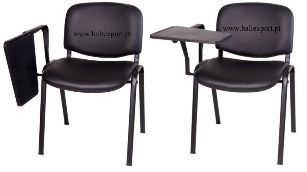 Cadeira Formação c/Palmatoria Drt/Esq. Rev. Tecido Pele Sintetica Nova