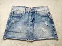 Jeansowa spódnica Mini Denim Co. jeans z przetarciami