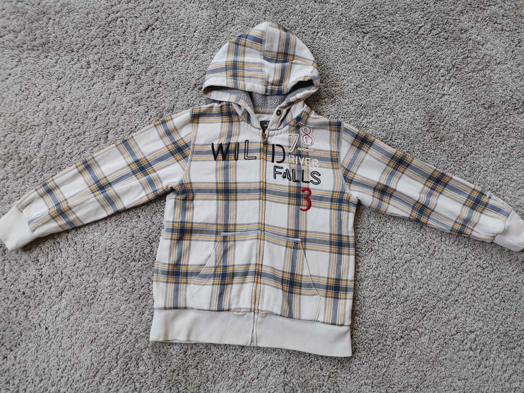 Bluza sportowa w kratkę z kapturem H&M 146 152