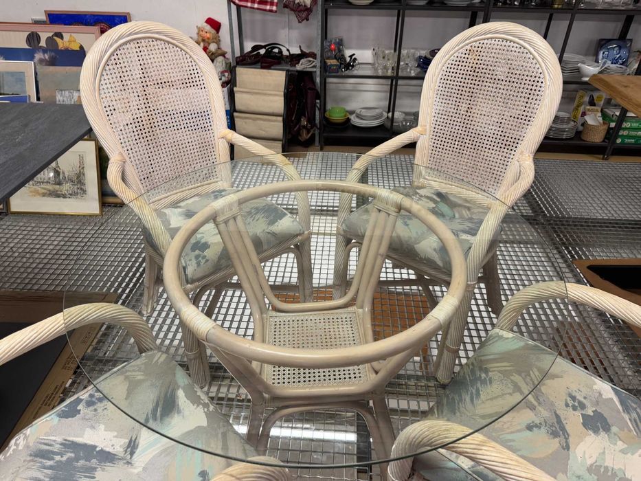 Meble na taras stół okrągły krzesła na ogród meble rattanowe