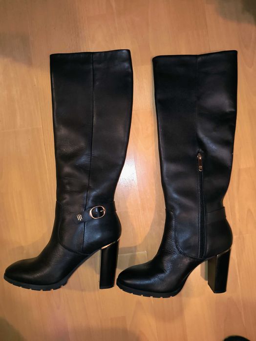 Kozaki skórzane czarne Tommy Hilfiger rozmiar 38